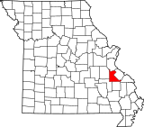 Map of Missouri highlighting Saint Francois County.svg