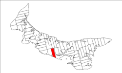 Карта на остров Принц Едуард, подчертаващ Лот 30