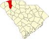Mappa dello stato che evidenzia la contea di Greenville