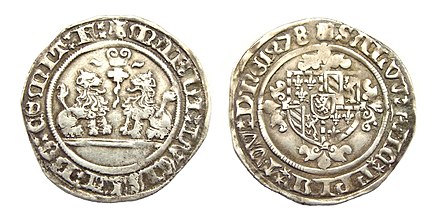 Flanders, double briquet, struck under Mary of Burgundy in 1478