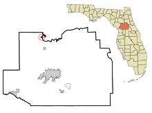 Marion County Florida Włączone i nieposiadające osobowości prawnej obszary McIntosh Highlighted.svg