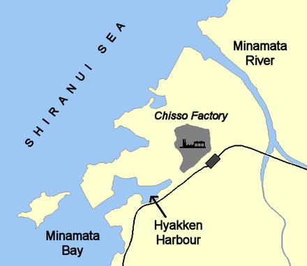 The Chisso factory and its wastewater routes