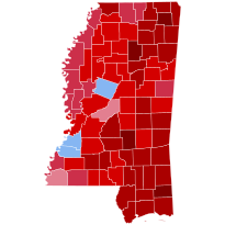 Risultati delle elezioni presidenziali del Mississippi 1972.svg