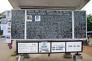 <i>The Daily Talk</i> Blackboard news medium in Monrovia, Liberia