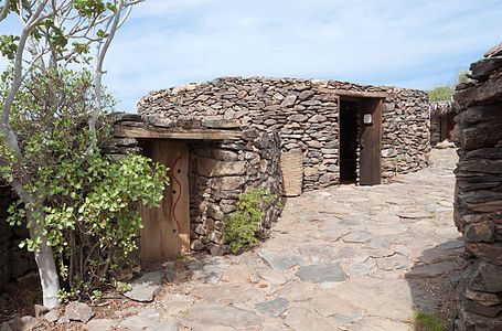 Recreated houses of the Guanches Mundo Aborigen Gran Canaria