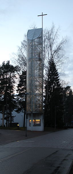 Myllypuro church belltower 1.jpg