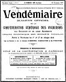 No 1 du Vendémiaire, bulletin officiel de la Confédération Générale des Vignerons du Midi (CGV)