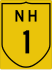 National Highway 1 marker