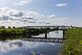 Nationaal Park De Alde Feanen. Locatie, It Wikelslân. Brug in een gemarkeerde route.