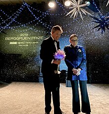 Nicolas Berggruen en rechter Ruth Bader Ginsburg op het Berggruen Prize Gala in New York City, 2019