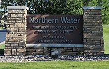 Severní Colorado Water Conservancy District sign.JPG