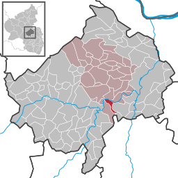 Läget för Oberhausen an der Nahe i Landkreis Bad Kreuznach