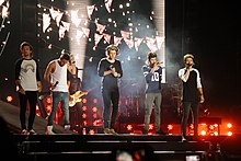 One Direction on stage in Santiago, Chile on 14 April 2014 during their Where We Are Tour OnedirectionWWATchile.jpg