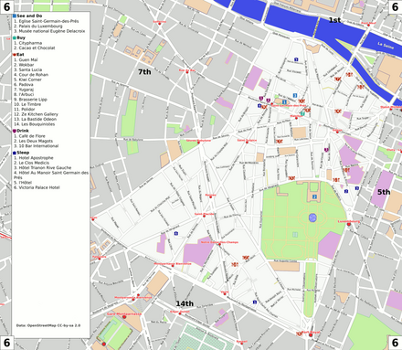 Map of the 6th Arrondissement