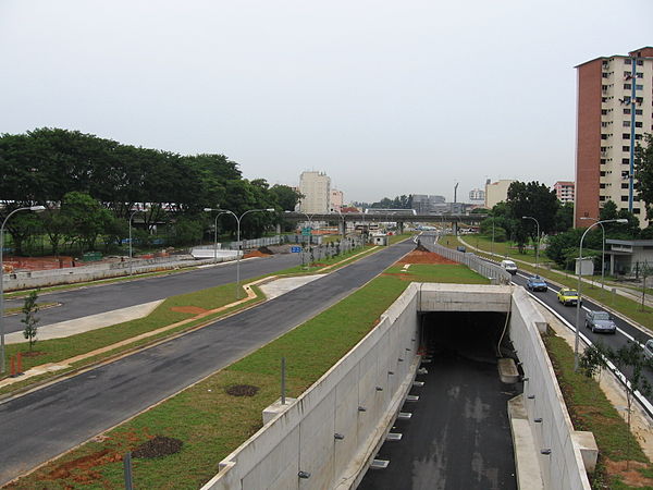 The Kallang-Paya Lebar Expressway under construction in 2005