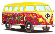 Peace symbols and flowers were an aesthetic of the counterculture and hippie movements of the 1960s.