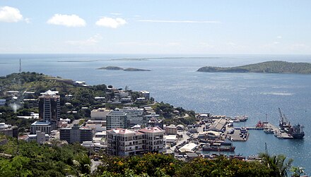 The port and city centre of Port Moresby