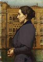 Portret van Anna Cossmann voor het Ca d'Oro in Venetië (1894)