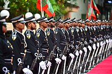 Maldivian soldiers at a presidential address in February 2024 Presidential Address 2024 in Maldives (49).jpg