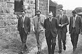 Prince William of Gloucester visiting a farm near Tywyn