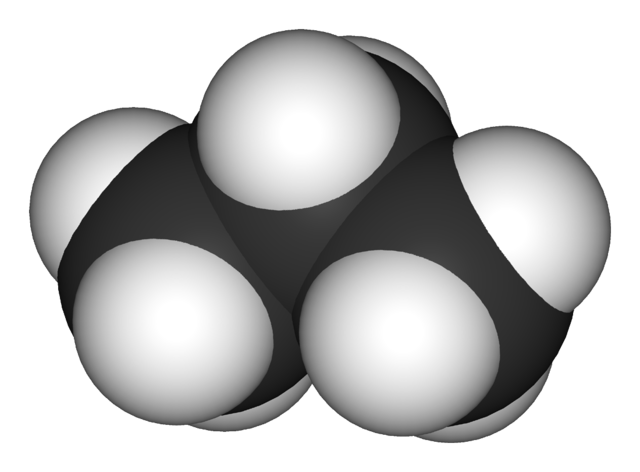 3D model of a propane molecule