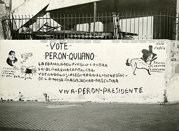 Publicidad callejera de Perón.