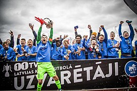 RFS lifting the 2019 Latvian Cup. RFS lifting the cup.jpg