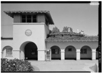 Burlingame Station, tower on trackside, Burlingame, California, 1971 HABS image by Baer.