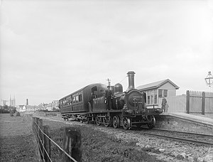 Stasiun kereta api di Irlandia jalan Berhenti, Armagh. 1909.jpg