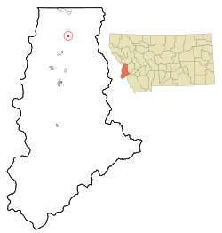 Location of Stevensville, Montana