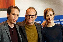 Reda Kateb, Étienne Comar et Cécile de France Pressekonferenz Django Berlinale 2017 01.jpg