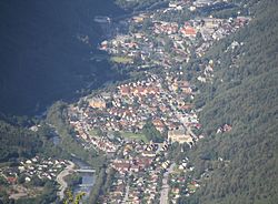 Panorama de la ciudad de Rjukan, 2015