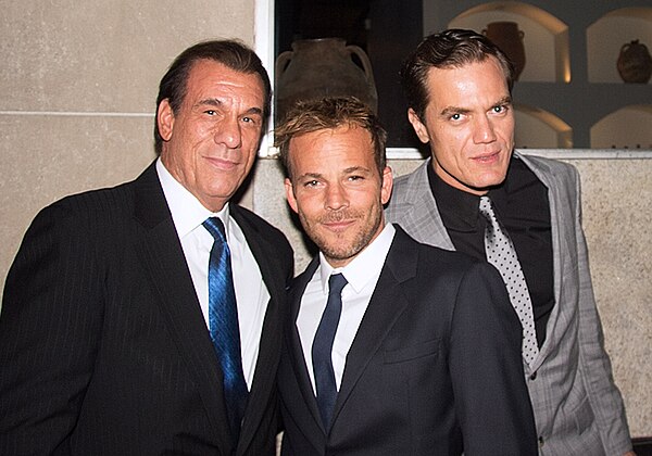 Dorff (center) with Robert Davi and Michael Shannon at the 2012 Toronto International Film Festival