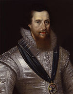 Robert Devereux, 2nd Earl of Essex, by Marcus Gheeraerts the Younger (1596). In 1601, Devereux staged the earliest definite production of Richard II. Robert Devereux, 2nd Earl of Essex by Marcus Gheeraerts the Younger.jpg