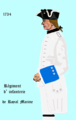 Uniform for regimentet Royal-La Marine fra 1734 til 1757