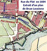 Rue du Plat sur plan de 1604