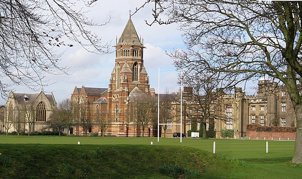 Rugby School, seen from 'The Close' playing field.