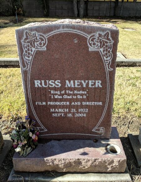Meyer's gravestone, located in the Stockton Rural Cemetery in Stockton, California