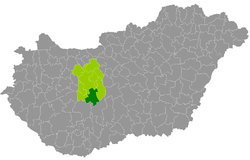 Location of the district in Hungary