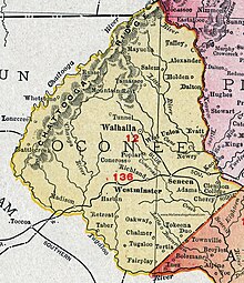 A Map of Oconee County in 1911 that lists Mayucha. SC-Oconee-County-South-Carolina-1911-Map-Rand-McNally.jpg