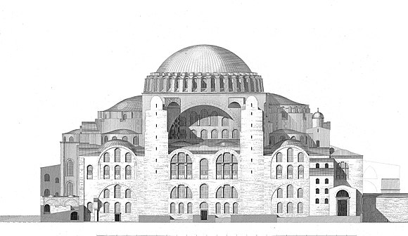 Hagia Sophia built in AD 537, during the reign of Justinian