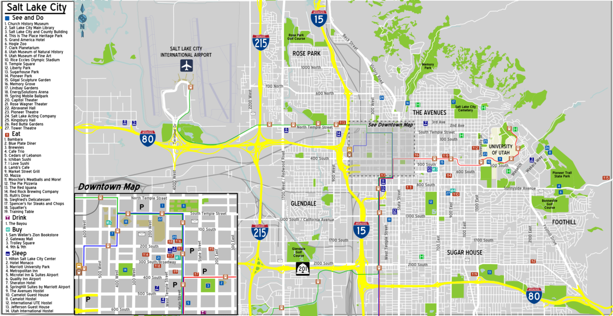 Salt Lake City Borders File:salt Lake City Map.png - Wikipedia