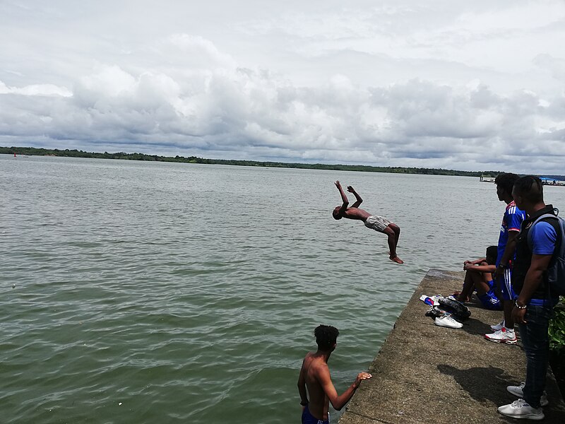 File:Salto Mortal de Adolescente Desde el Muro Perimetral de la Bahia de buenaventura valle del cauca.jpg