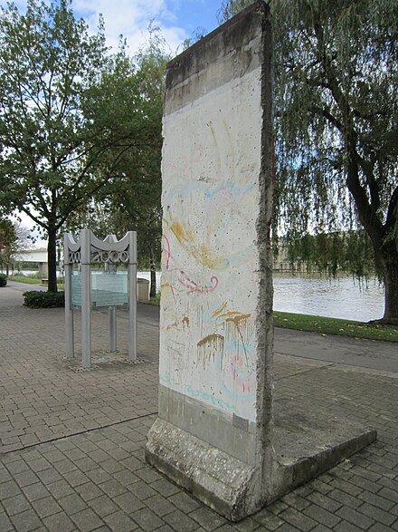 A piece of the Berlin wall, looking pretty much like it did in 1989