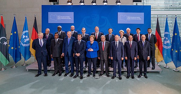 Tebboune at the Libya Summit in Berlin (January 19, 2020).