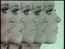 Replica of a woman with slight variations within each new image of her. Serial Metaphysics.jpg