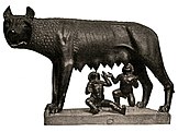 Romulus and Remus suckling from the Capitoline Wolf