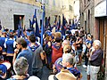 Siena, Italien: Umzug der Contrada "Nicchio" durch die Altstadt
