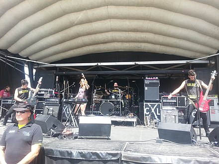 Arlington alternative rock band Solice performing at Uproar Festival in Dallas
