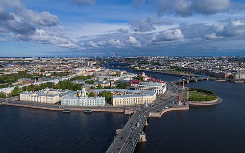 Spit of the Vasilievsky Island in Saint Petersburg, Russia